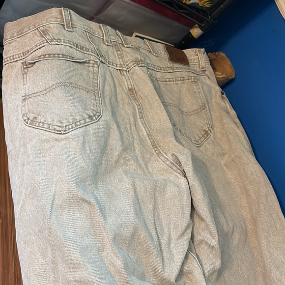 Lee Riveted Tan Denim Jeans 5 Pockets Relaxed Fit Plus 24W Medium Cotton - Picture 12 of 16